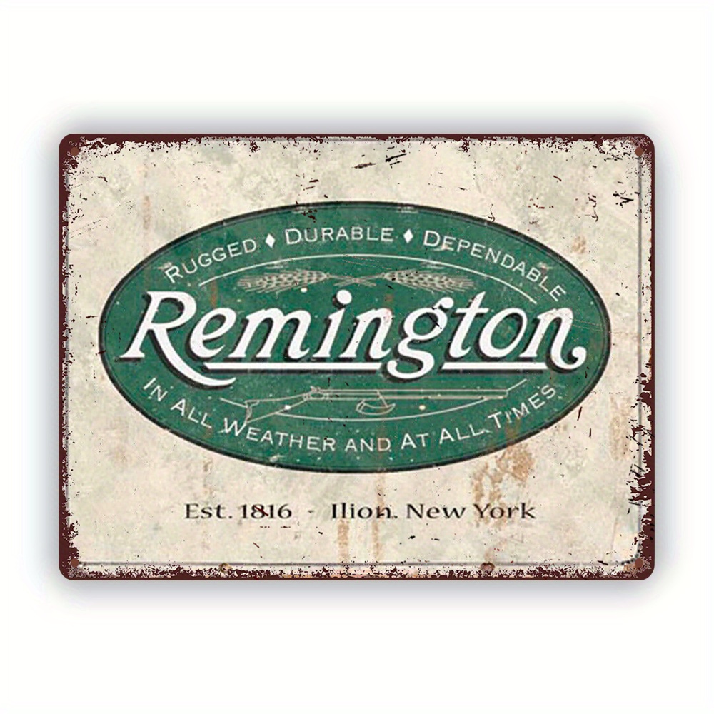 Office Lighting Decor - Remington Vintage Metal Sign - Rustic