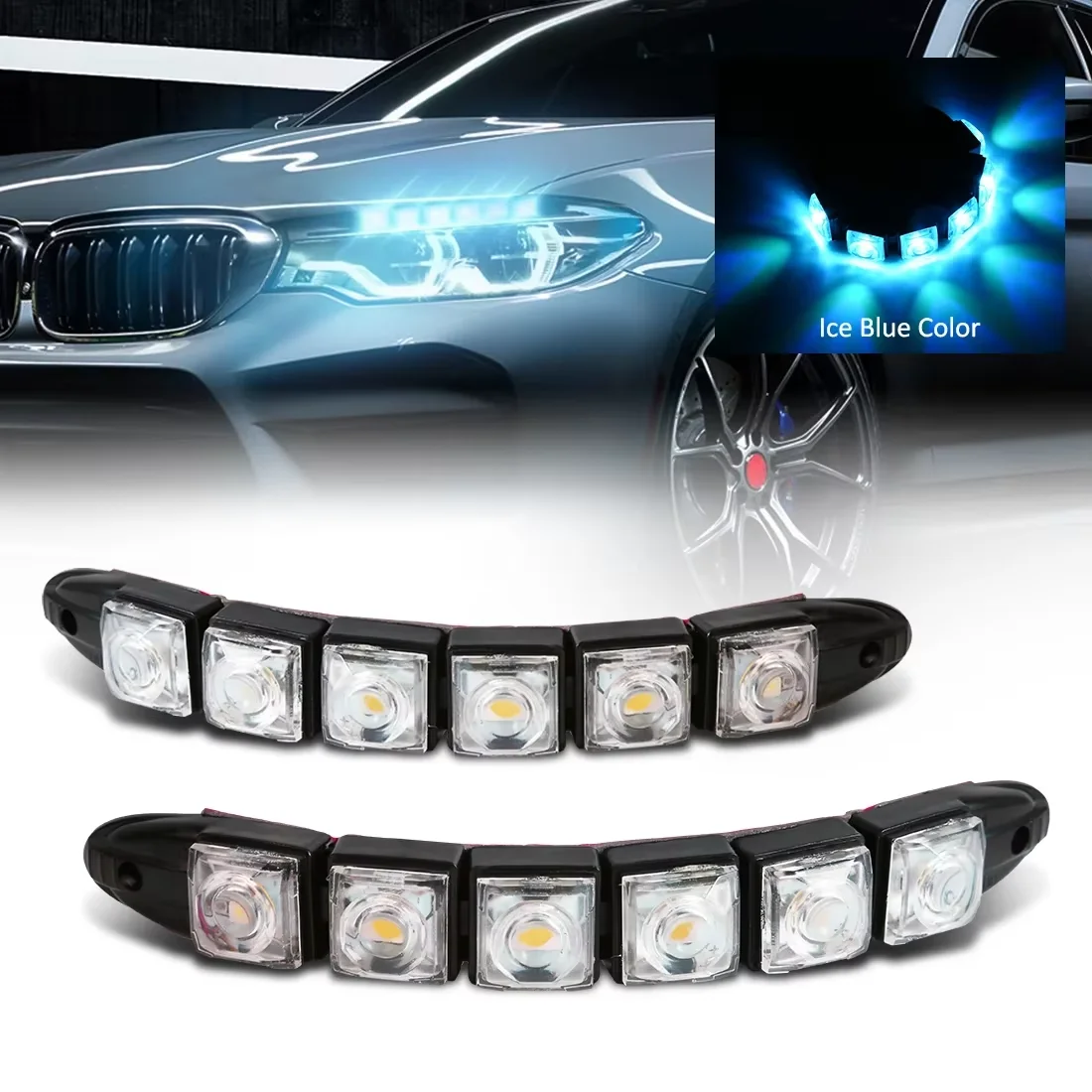 Lighting Bolt Decor - 2PCS LED Waterproof DRL Light Cars