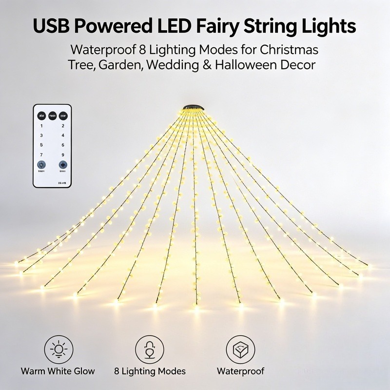 Garden Lighting Decor - USB LED Fairy String Lights, Waterproof