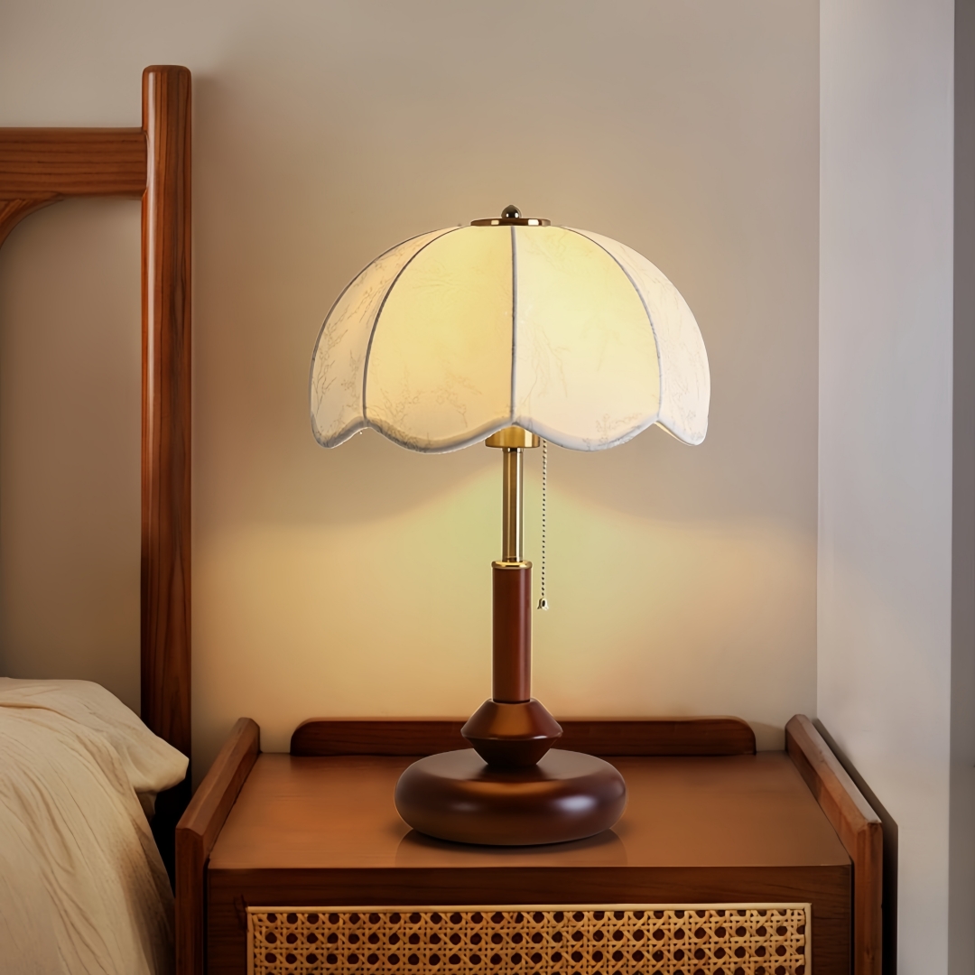 Led Lighting Decor - Vintage Scalloped Dome Table Lamp for