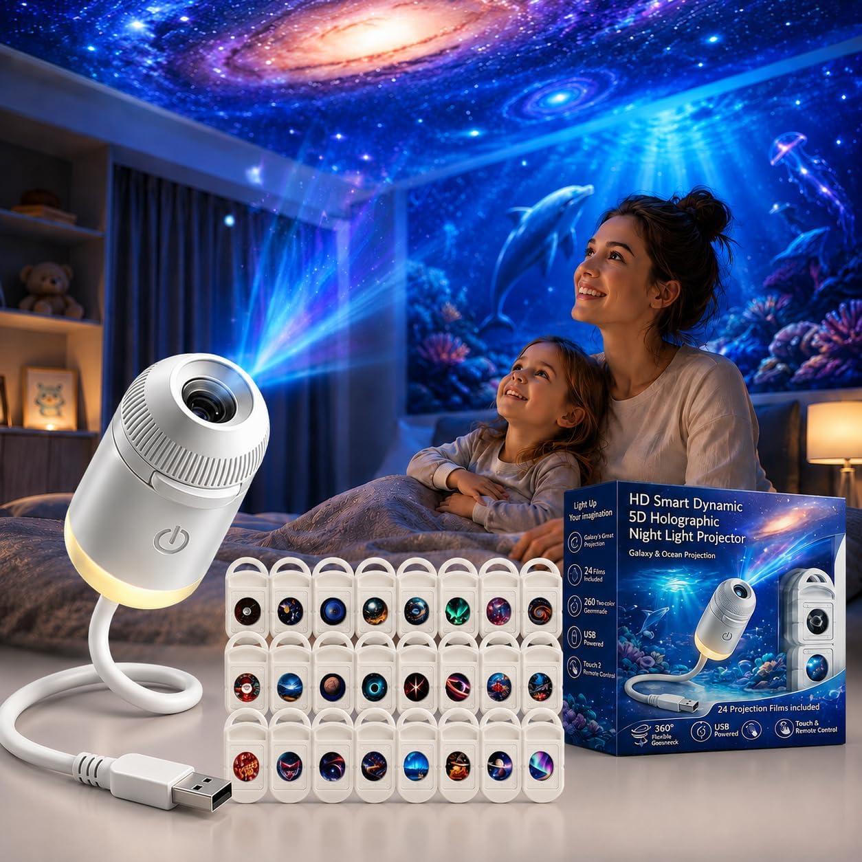 Star Projector Night - HD Smart Dynamic 5D Holographic Night