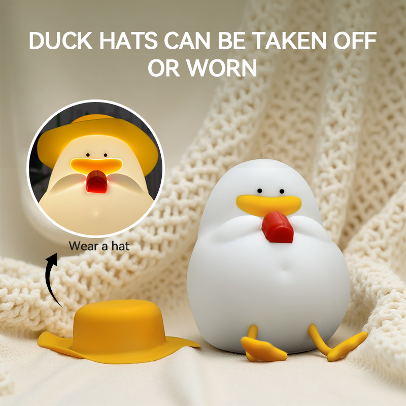 Lighting Decor For Home - Happy Duck Night Light,Touch-Control Bedside Lamp,Chargable