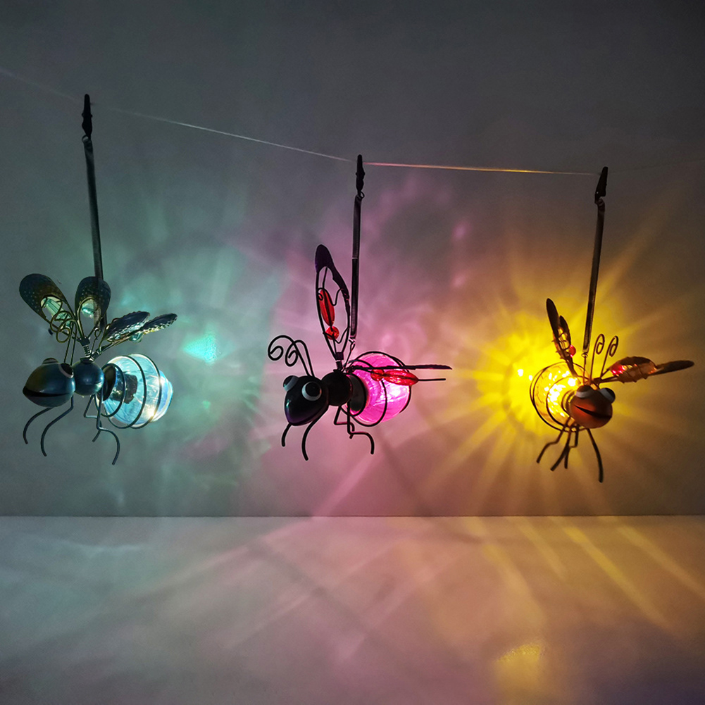 Solar Powered Hanging Bees Lig - Lighting Bug Decor recension och pris