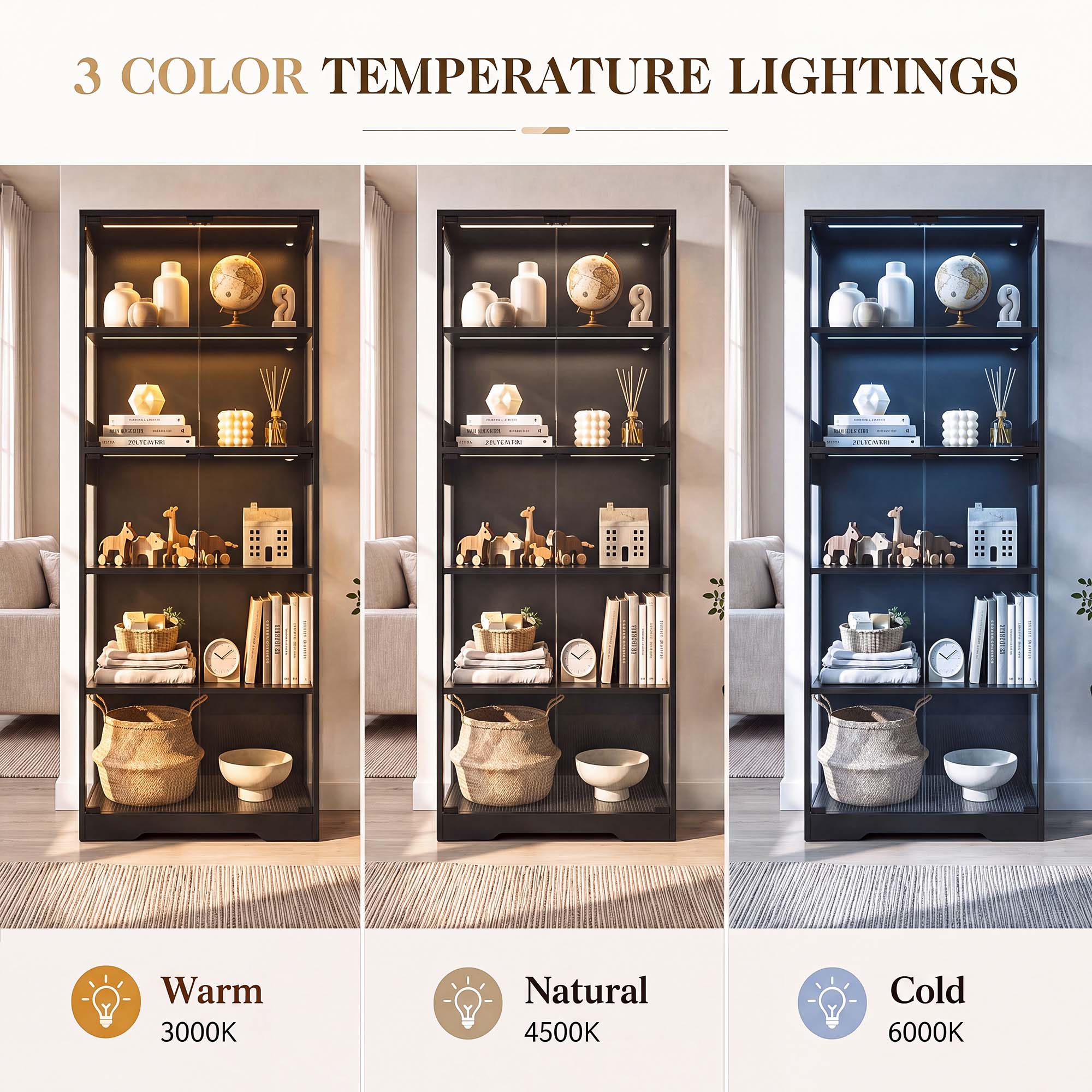 TCGBKAF 5‑Tier Display Cabinet - Lighting & Home Decor Studio recension och pris