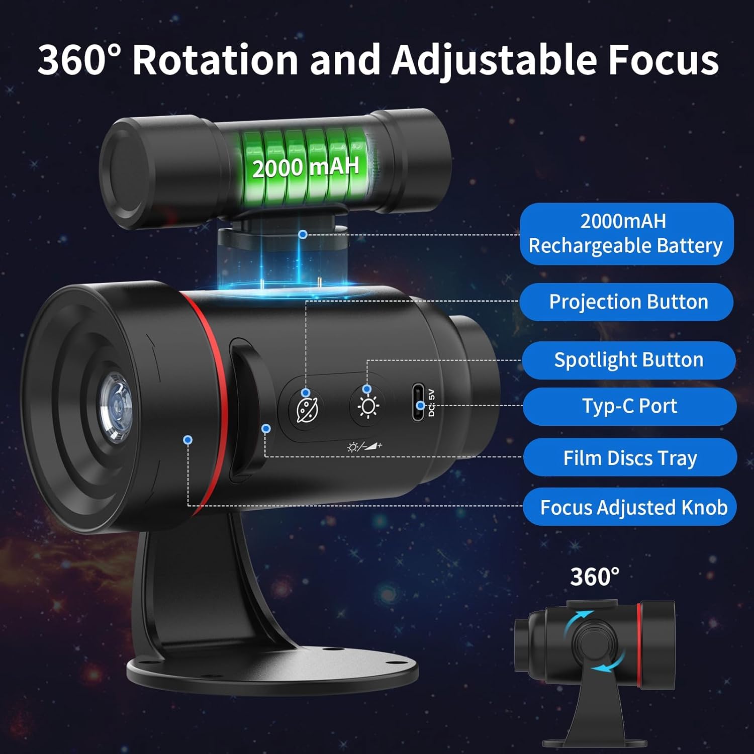 4K Galaxy Projector 6 IN1 Plan - Ambient Lighting Decor For Room recension och pris