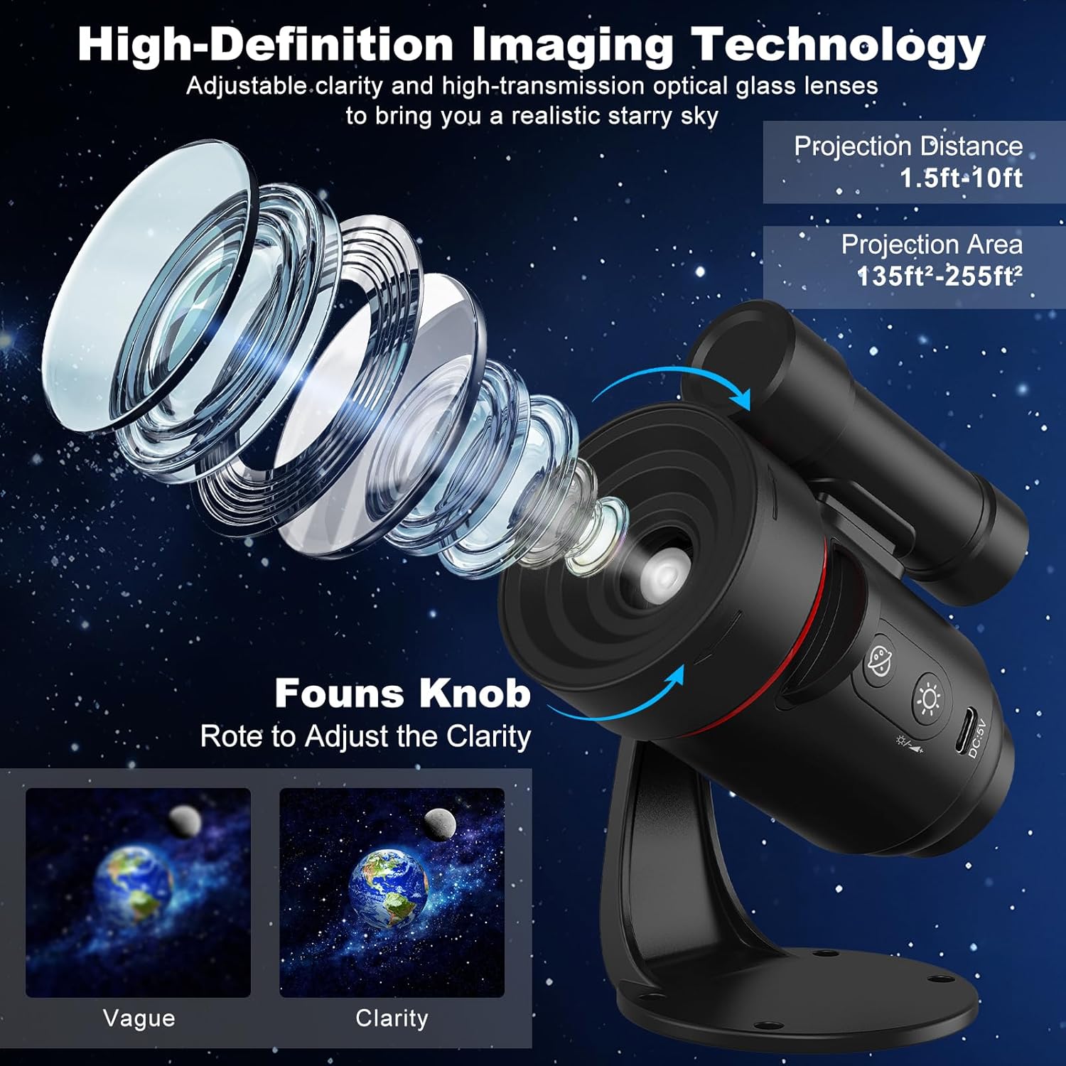 4K Galaxy Projector 6 IN1 Plan - Ambient Lighting Decor For Room recension och pris
