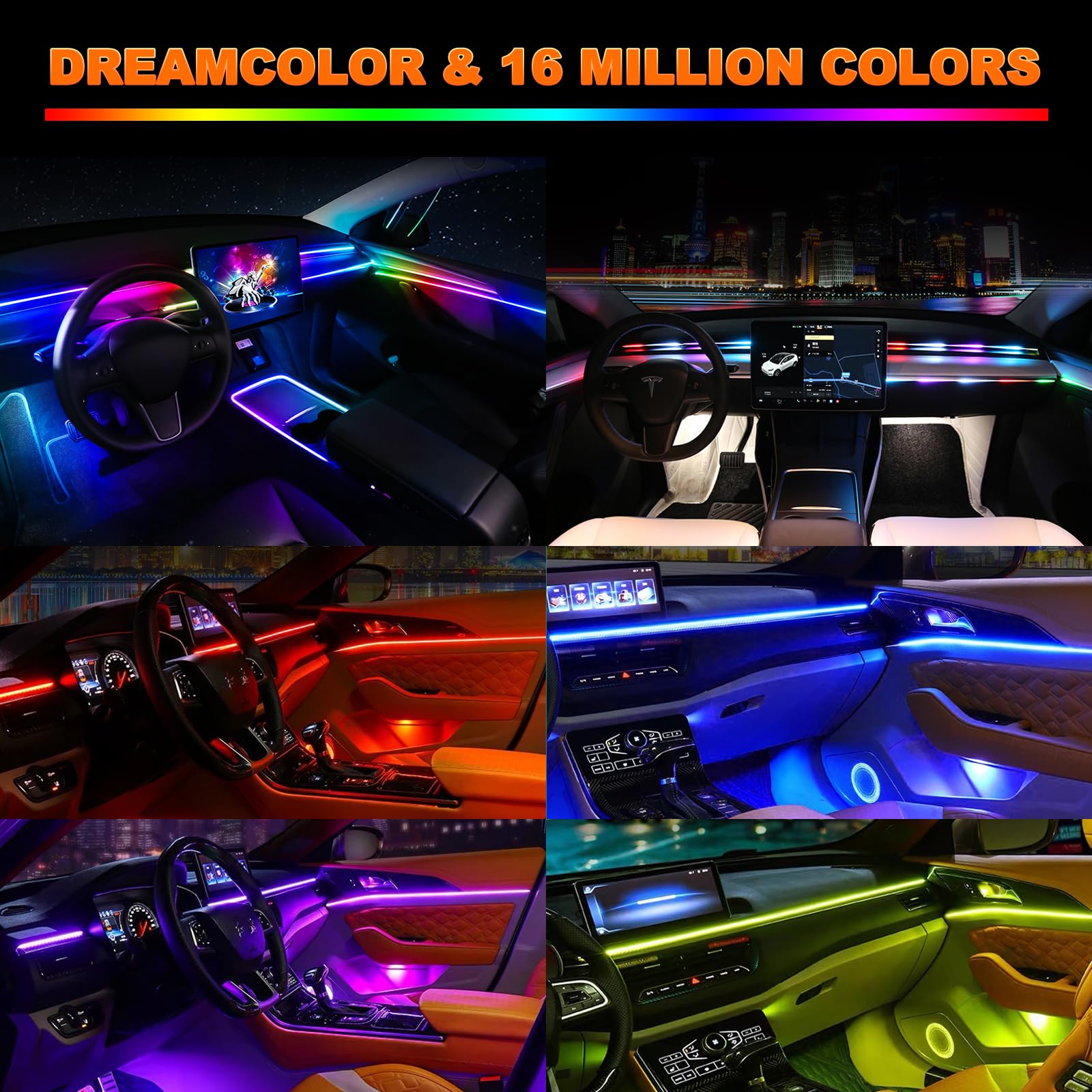 2IN1 Dynamic Neon Car Ambient  - Lighting Bolt Decor recension och pris