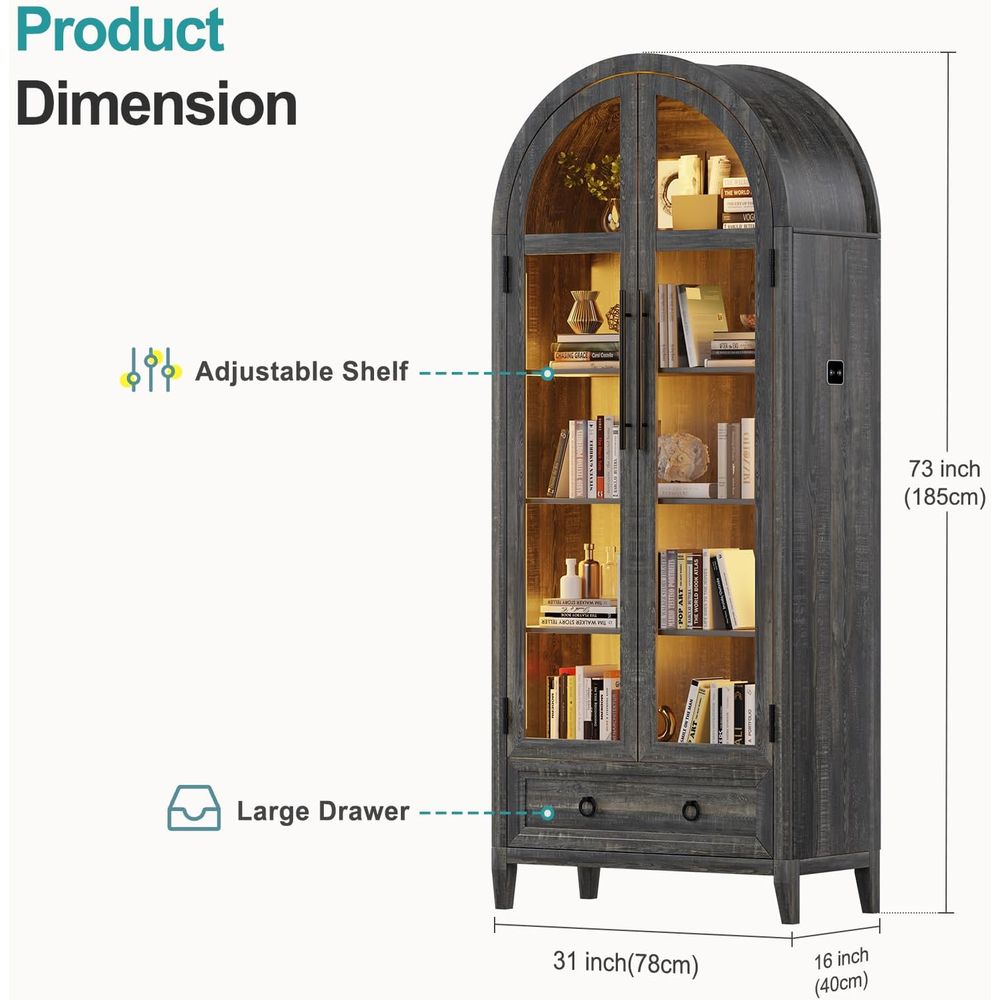 73 Arched Glass Display Cabine - Lighting & Home Decor Studio recension och pris