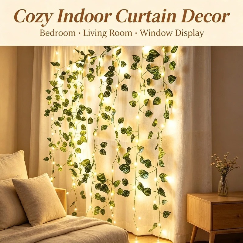 2M Artificial Leaf LED String  - Garden Lighting Decor recension och pris
