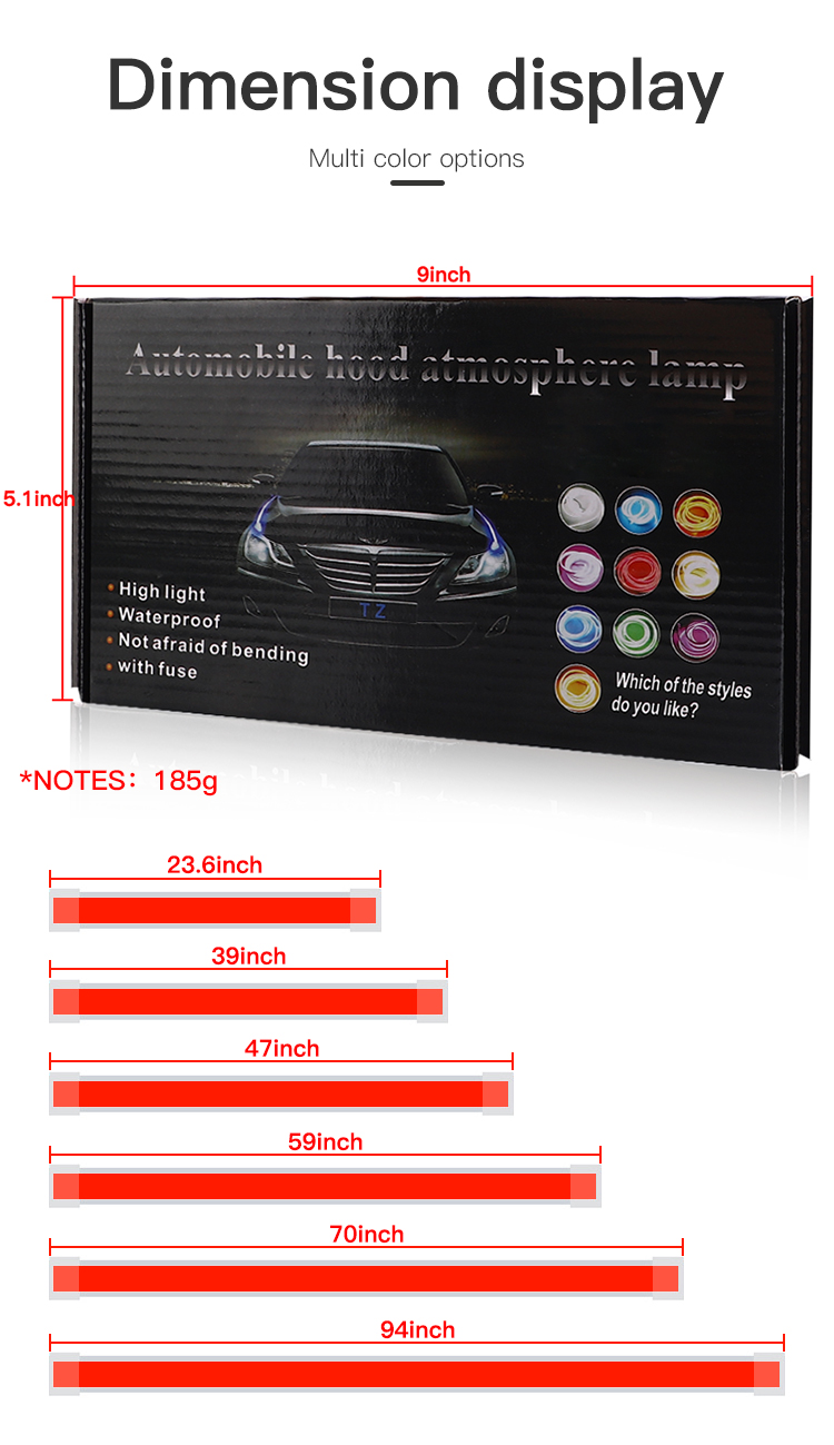 12V White Car Hood Light Strip - Lighting Bolt Decor recension och pris