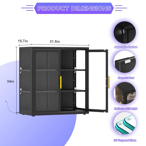 Display Cabinet with Glass Doo - Lighting & Home Decor Studio recension och pris