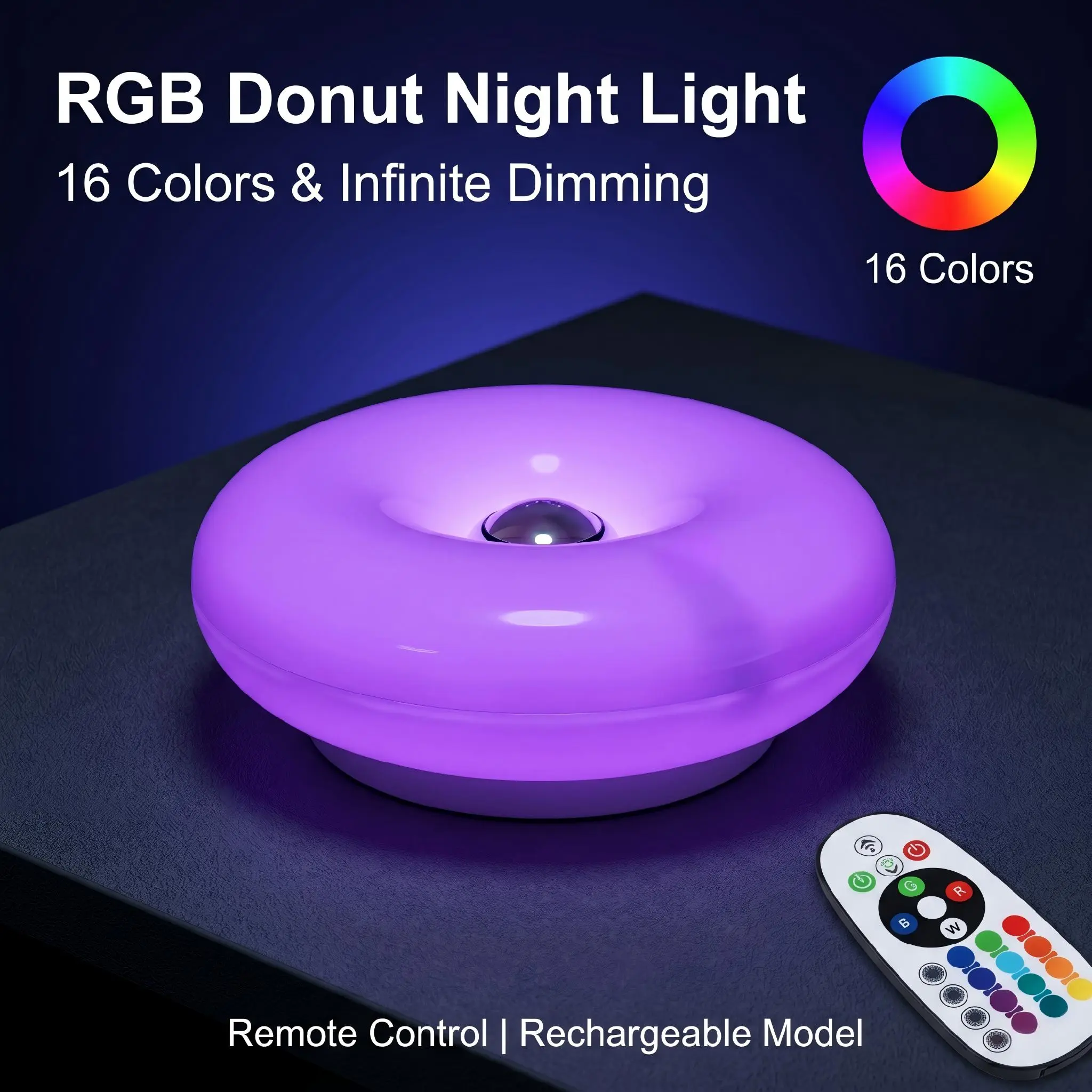RGB Donut Lamp,Plug-in Bedside - Ambient Lighting Decor For Room recension och pris
