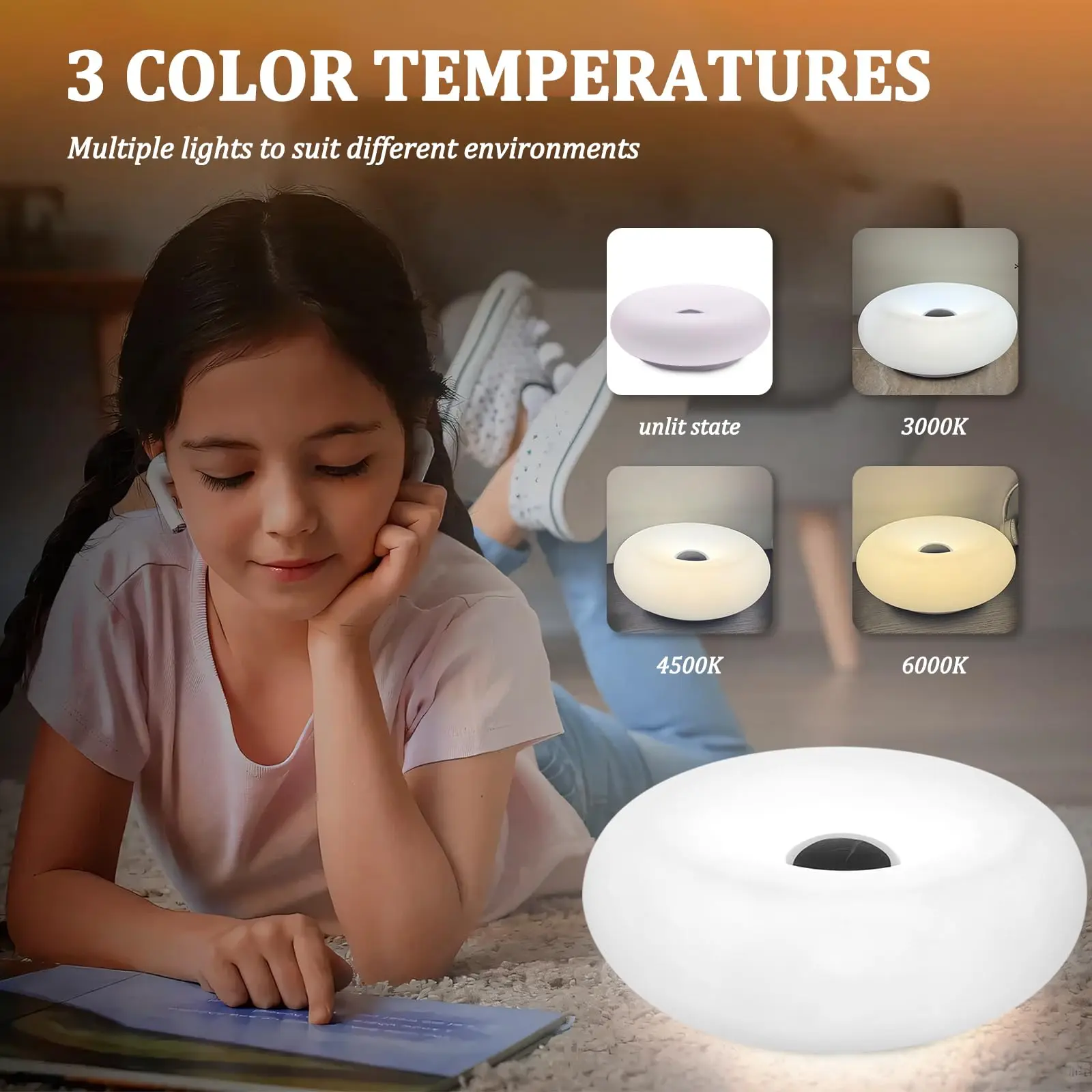 RGB Donut Lamp,Plug-in Bedside - Ambient Lighting Decor For Room recension och pris