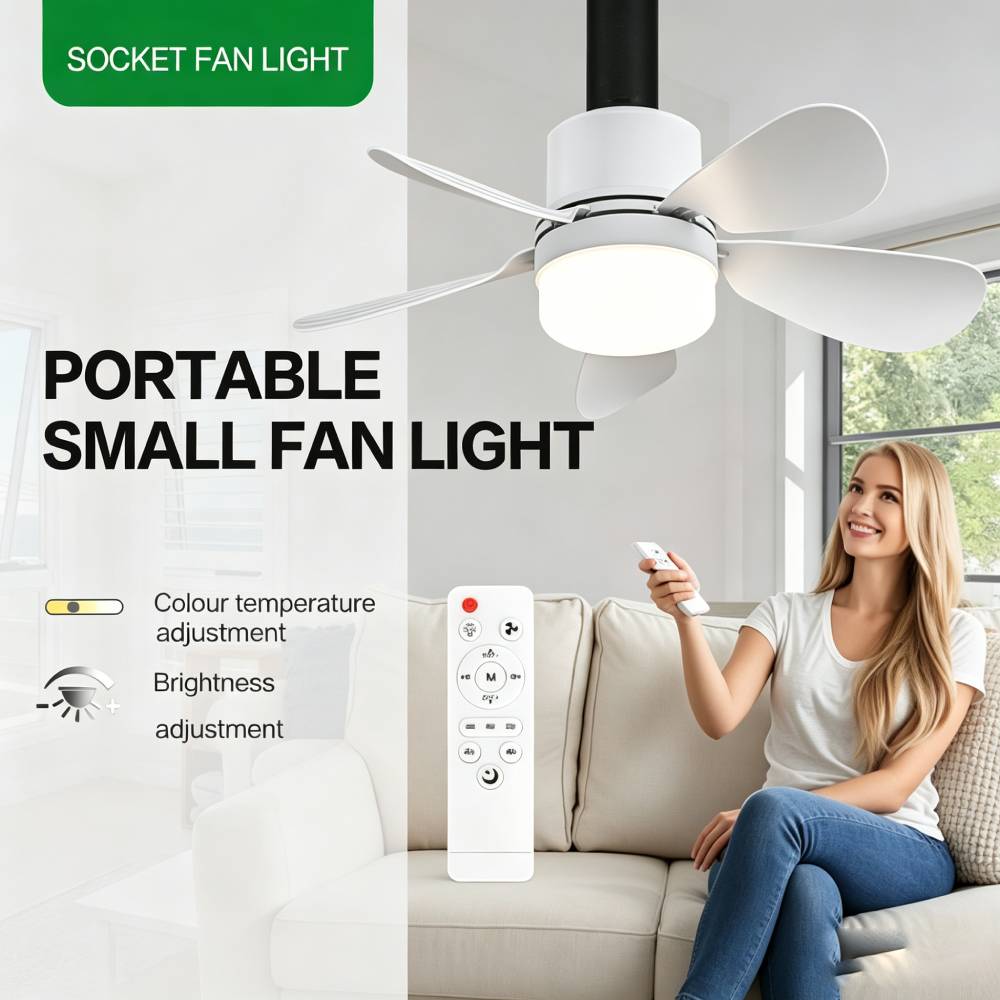 Socket Fan Light with Remote,  - Led Lighting Decor recension och pris