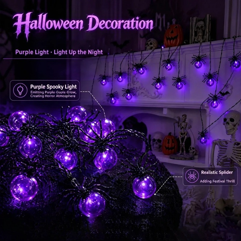 Battery Powered Spider LED Str - Garden Lighting Decor recension och pris