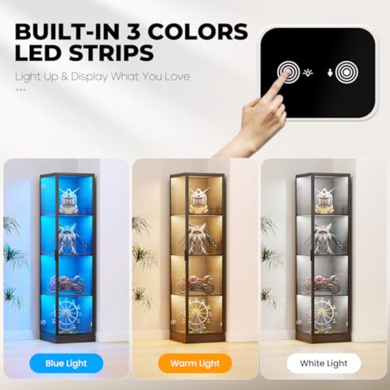 Corner Display Cabinet with Do - Lighting & Home Decor Studio recension och pris