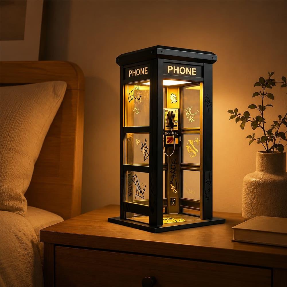 Retro Graffiti Phone Booth Tab - Led Lighting Decor recension och pris
