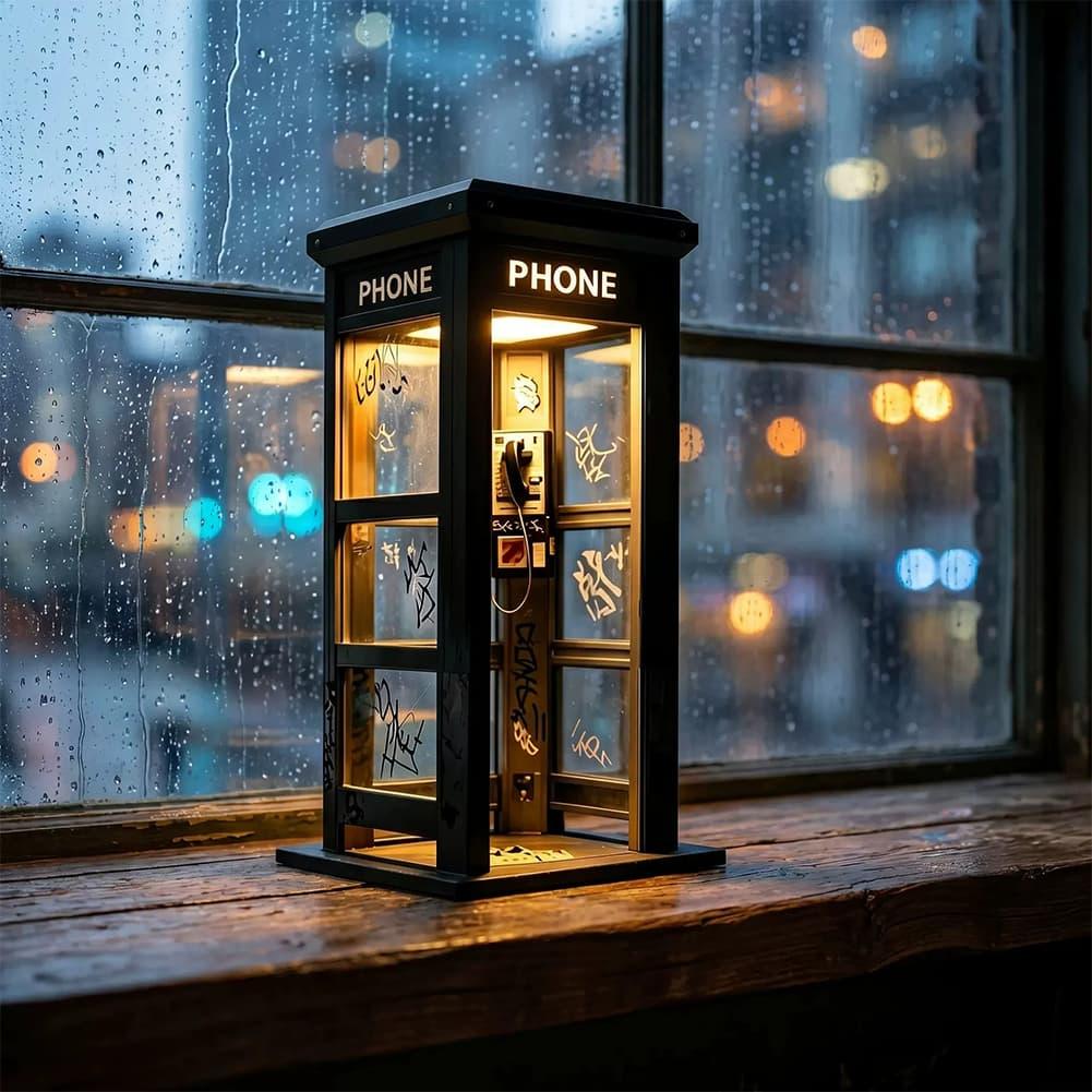 Retro Graffiti Phone Booth Tab - Led Lighting Decor recension och pris