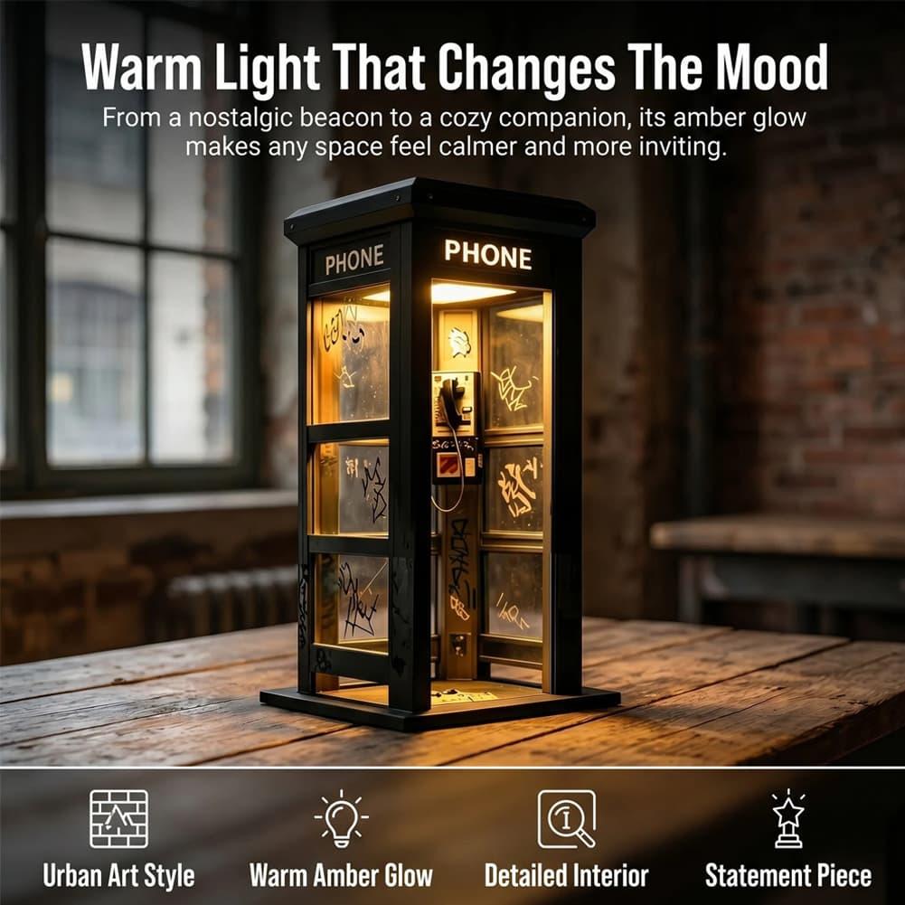 Retro Graffiti Phone Booth Tab - Led Lighting Decor recension och pris