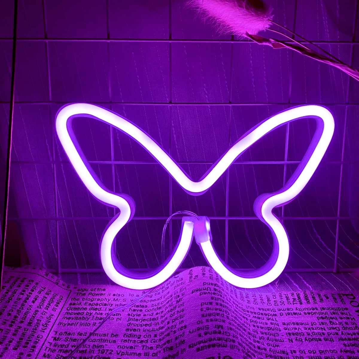 LED butterfly neon lights, USB - Foyer Lighting Wall Decor recension och pris