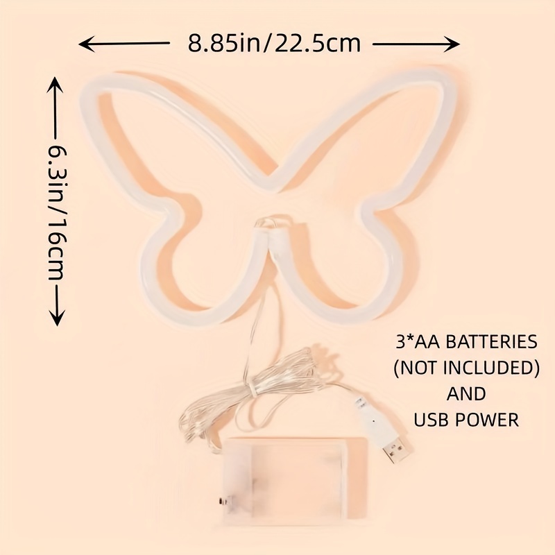 LED butterfly neon lights, USB - Foyer Lighting Wall Decor recension och pris
