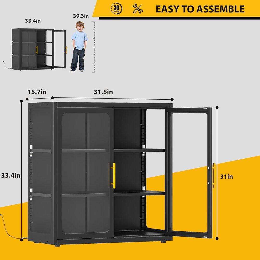34 Tall Glass Door Display Cab - Lighting & Home Decor Studio recension och pris