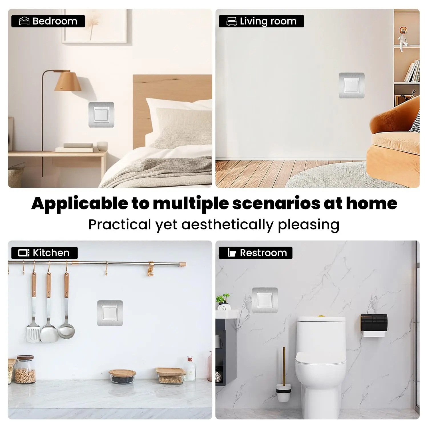 4pcs Silvery Self-Adhesive Lig - Decor Lighting Uk recension och pris