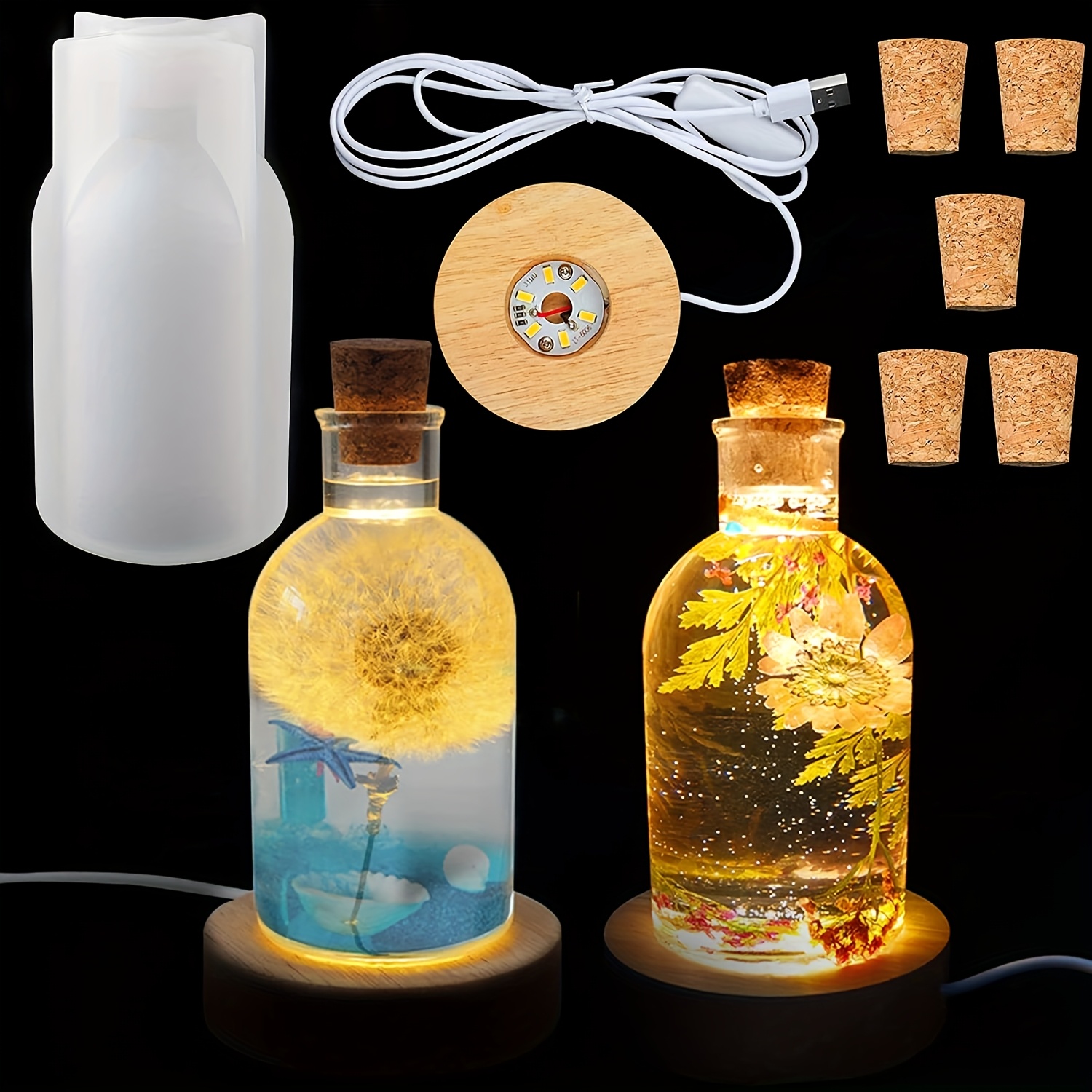 Drift Bottle Light Resin Mold  - Decor Lighting Cork recension och pris