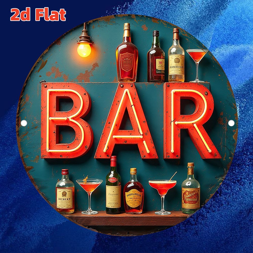 2D Metal Sign, Vintage Neon Ba - Office Lighting Decor recension och pris