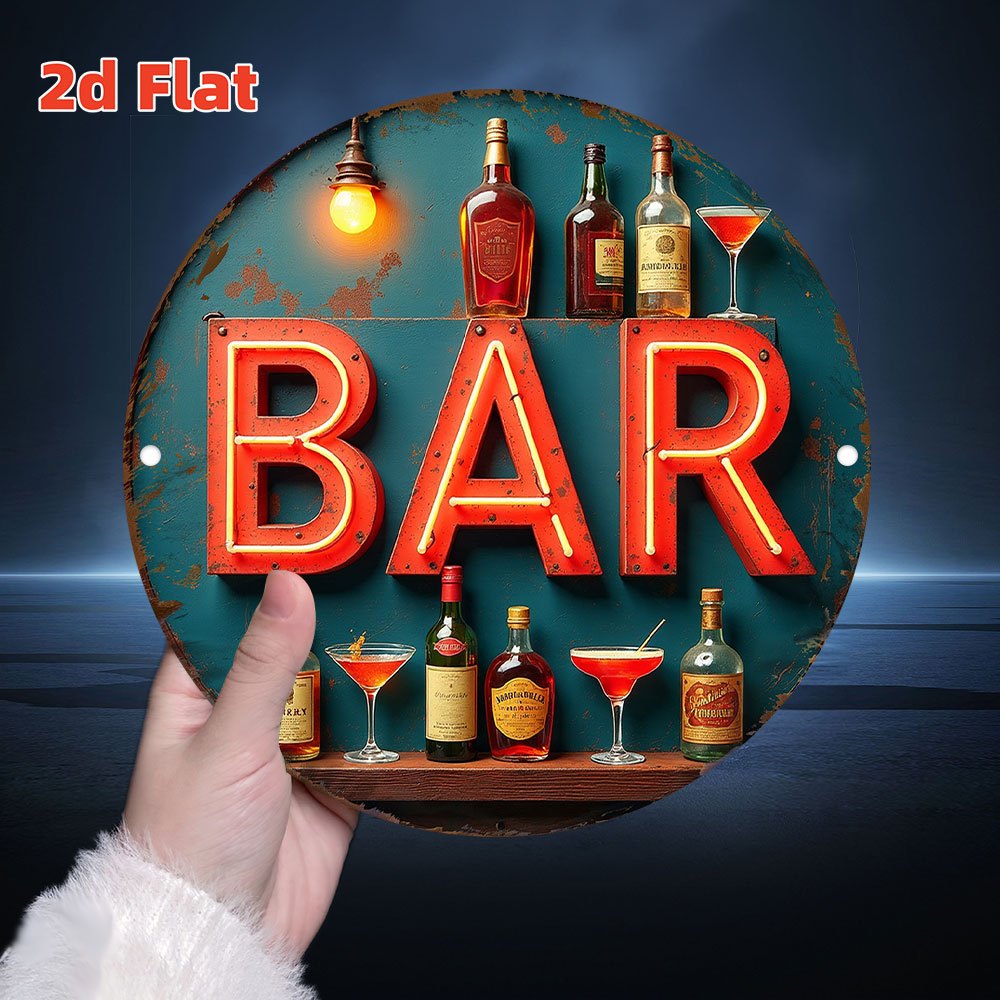2D Metal Sign, Vintage Neon Ba - Office Lighting Decor recension och pris