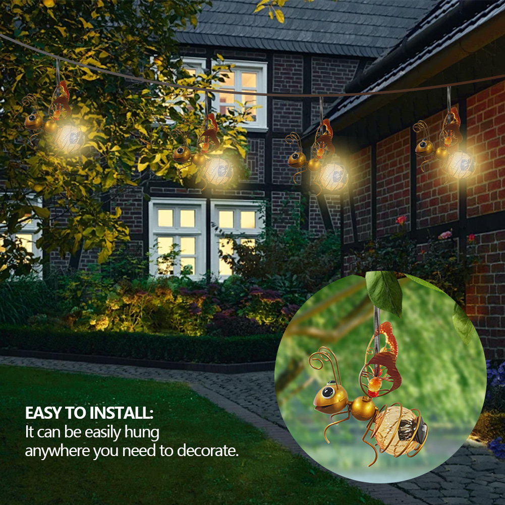 Solar Iron Insect Statue With  - Lighting Bug Decor recension och pris