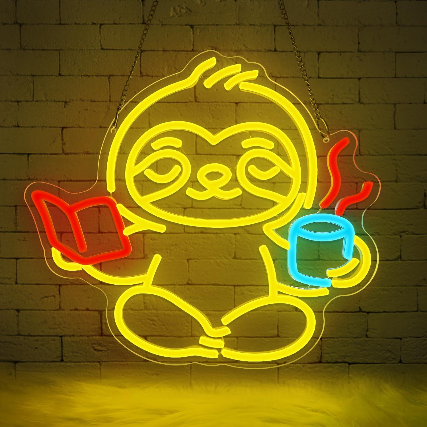Sloth Neon Sign USB Dimmable L - Office Lighting Decor recension och pris
