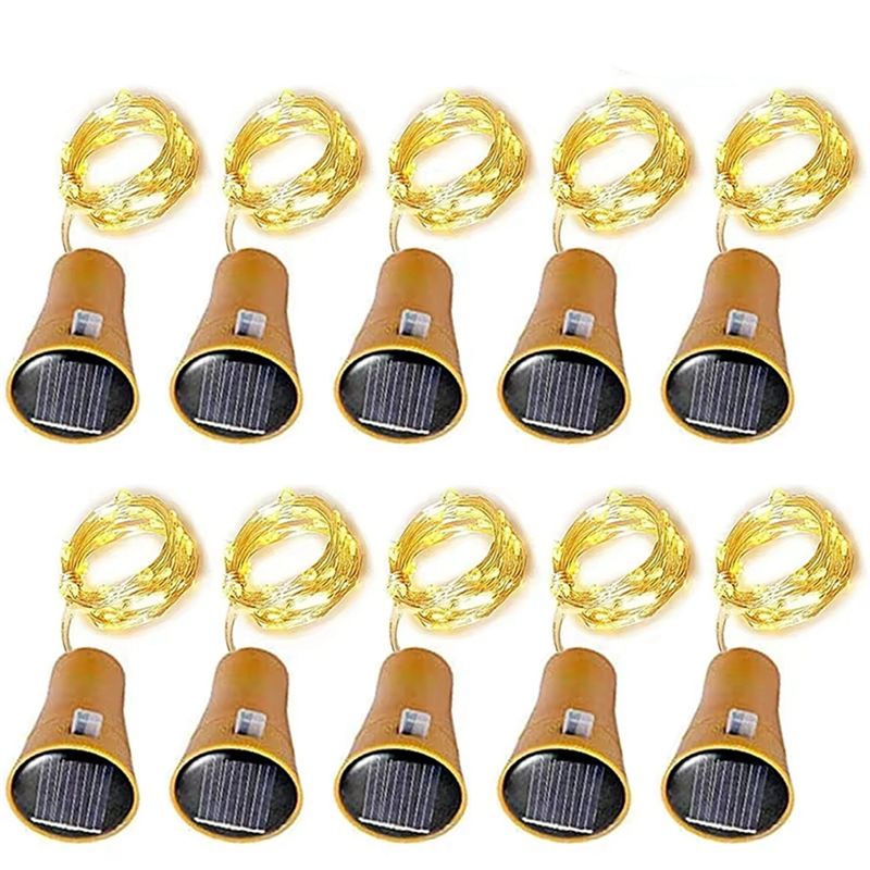 A20F-10Pcs Solar Wine Bottle S - Decor Lighting Cork recension och pris