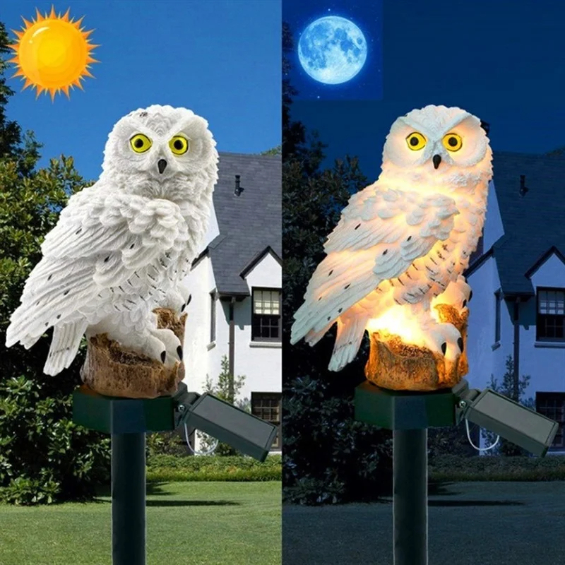 Solar Owl Statue Garden Light  - Yard Lighting Decor recension och pris