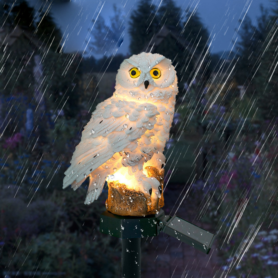 Solar Owl Statue Garden Light  - Yard Lighting Decor recension och pris
