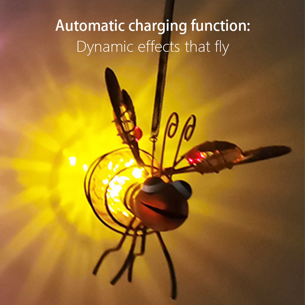 Solar Iron Insect Statue With  - Lighting Bug Decor recension och pris