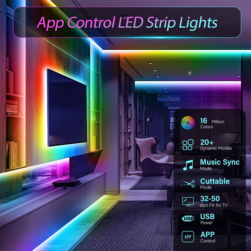 USB RGB LED Strip SMD3535 With - Lighting Bolt Decor recension och pris