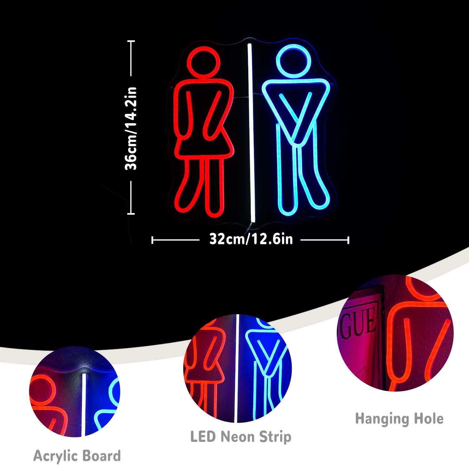 Restroom Neon Signs Toilets US - Office Lighting Decor recension och pris