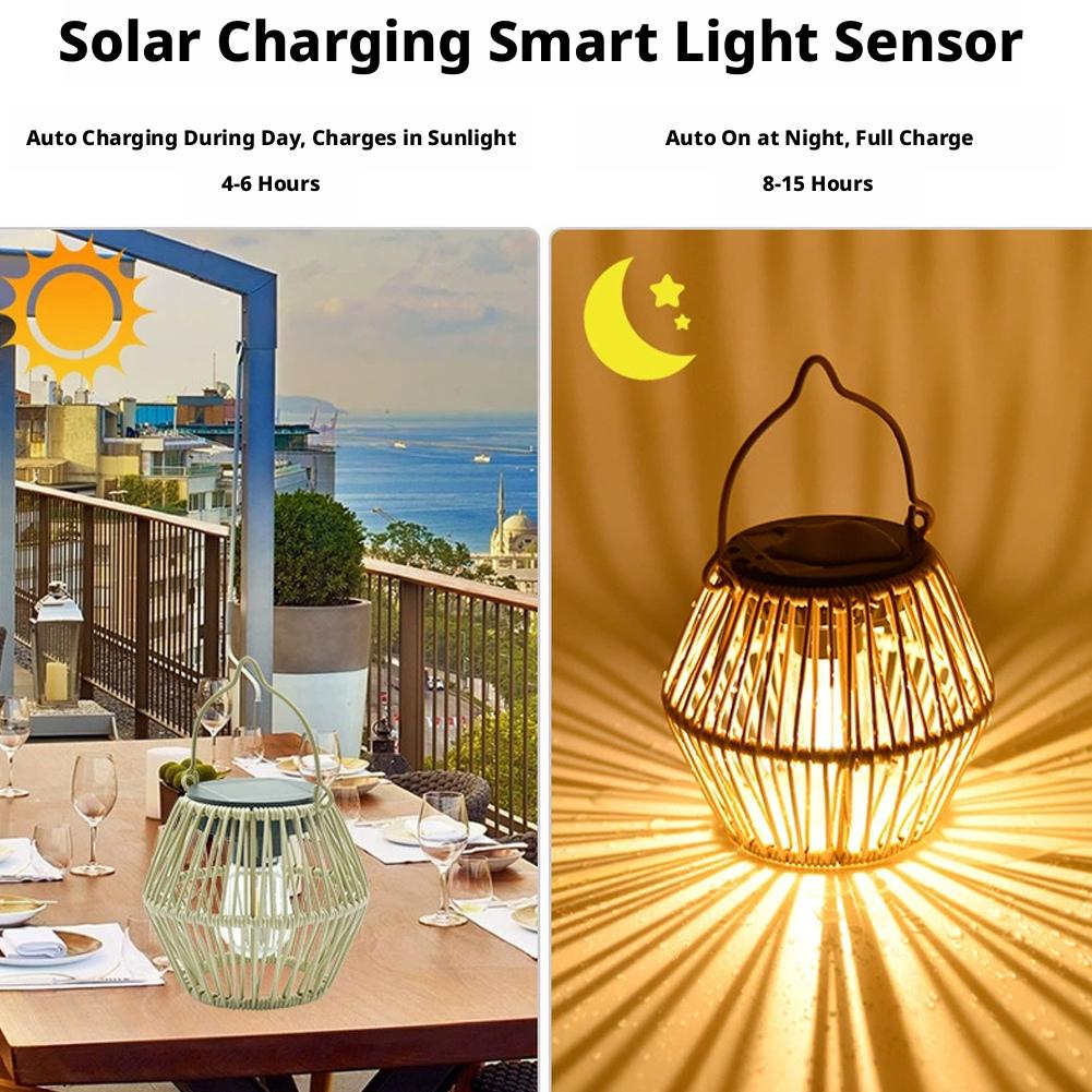 IP65 Waterproof Solar Rattan L - Garden Lighting Decor recension och pris