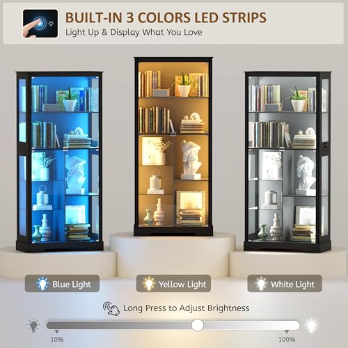 71” Glass Display Cabinet with - Lighting & Home Decor Studio recension och pris