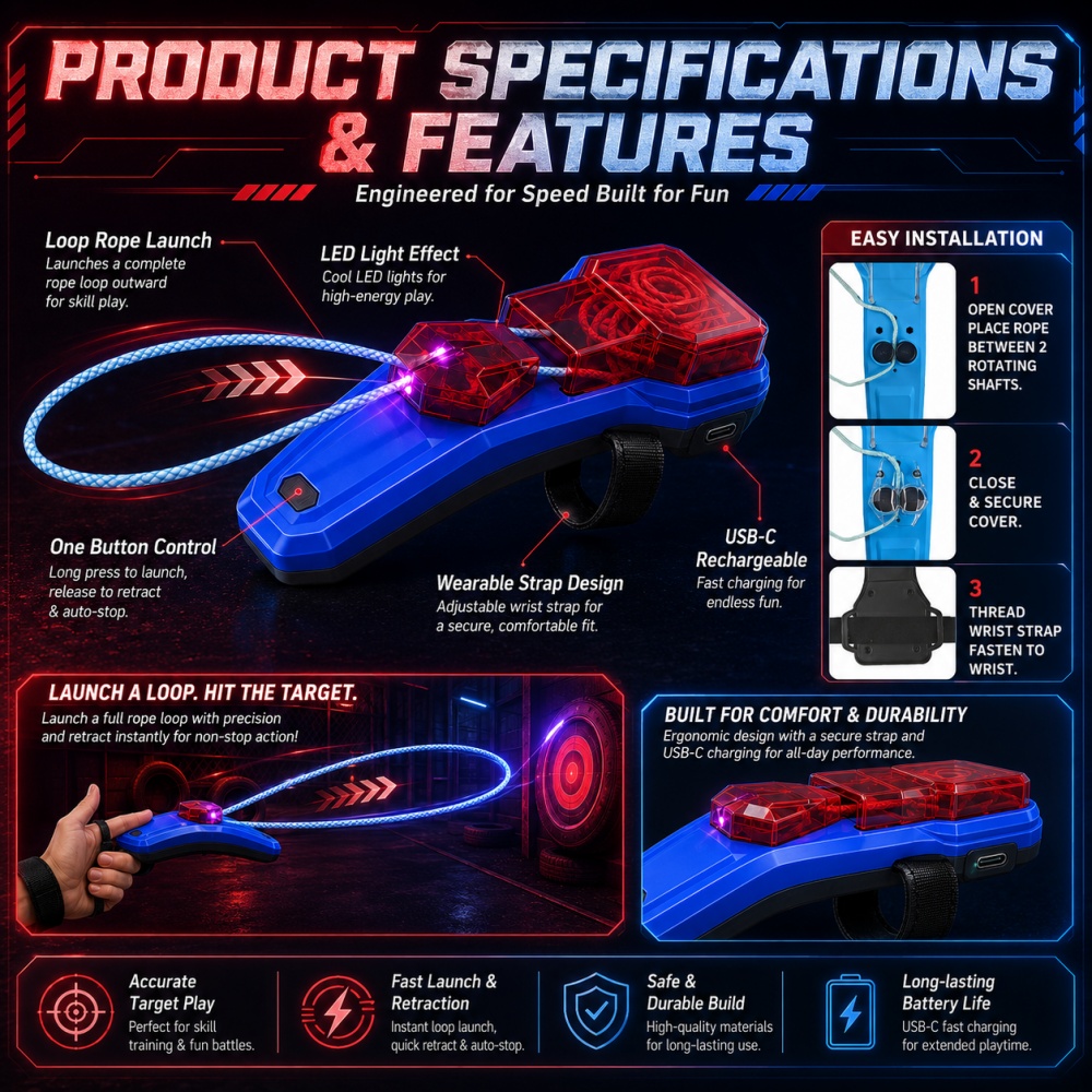 Rope Launcher Spider Web Shoot - Lighting & Home Decor Studio recension och pris