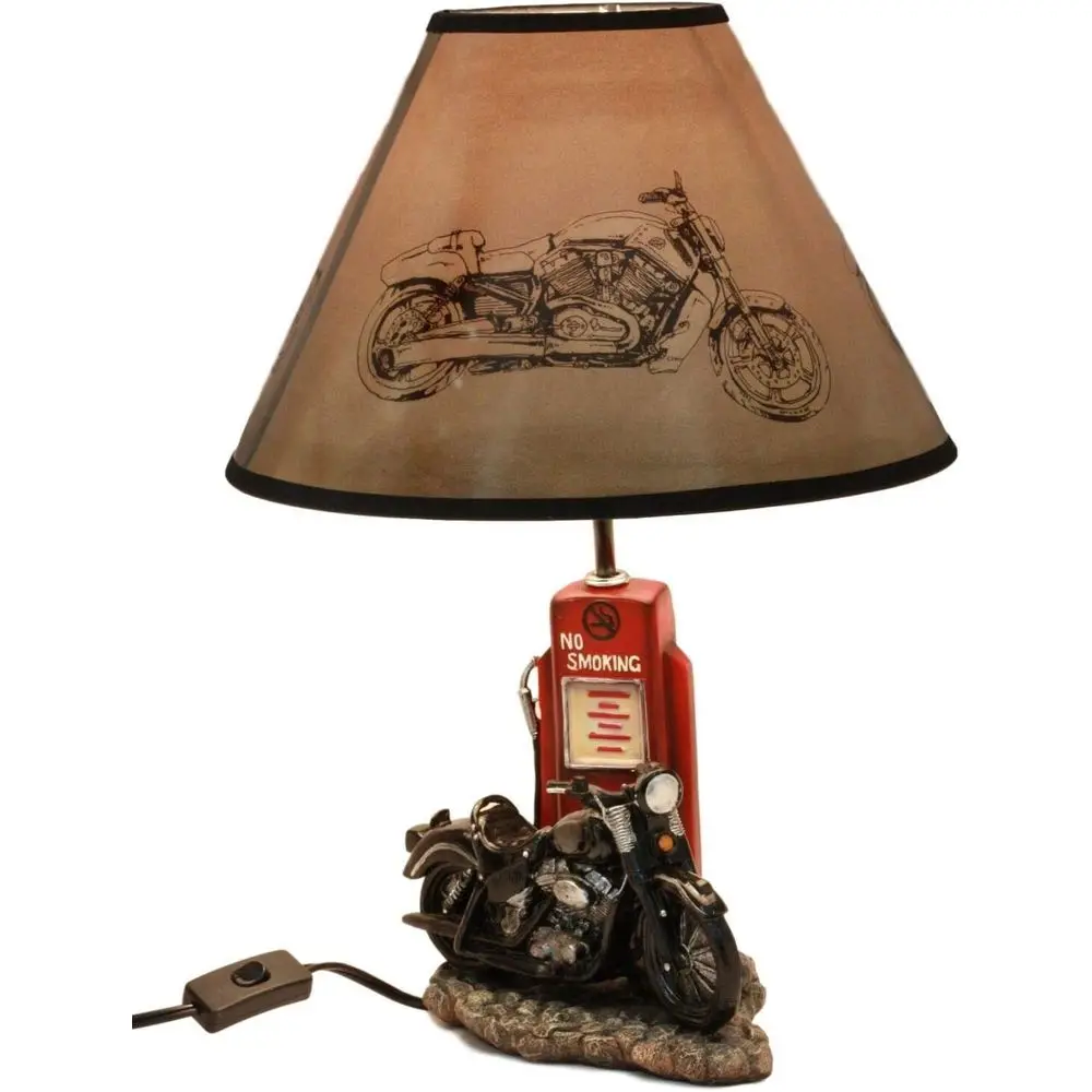Vintage Retro Black Motorcycle - Lighting Decor For Home recension och pris