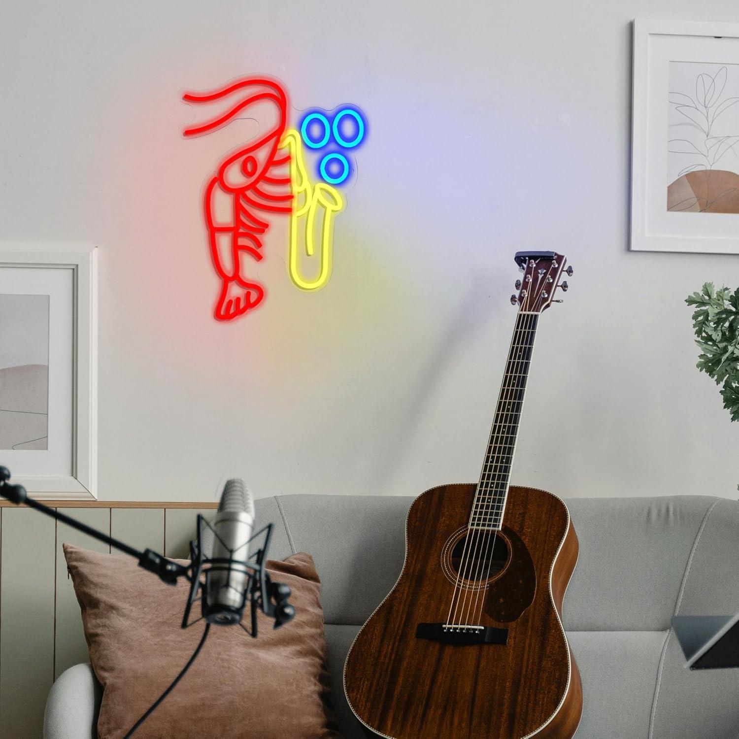 Lobster Saxophone Neon Sign Ja - Office Lighting Decor recension och pris