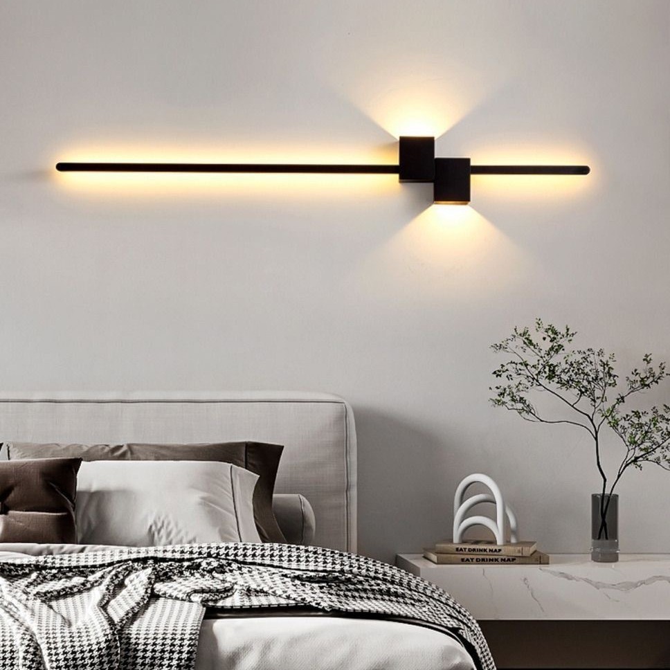 Modern Black Long Strip Wall L - Foyer Lighting Wall Decor recension och pris