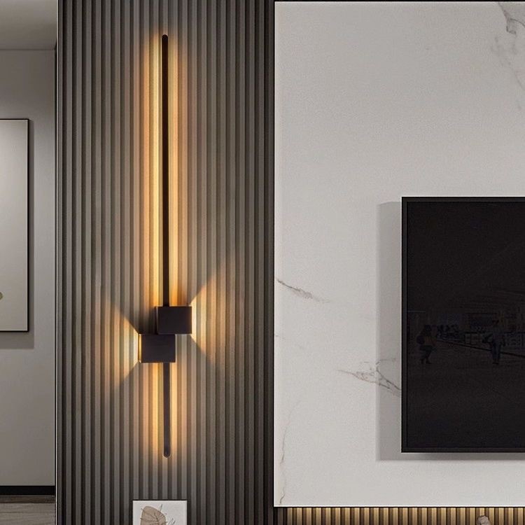 Modern Black Long Strip Wall L - Foyer Lighting Wall Decor recension och pris