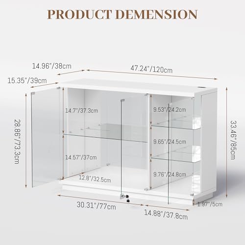 Glass Display Cabinet with Loc - Lighting & Home Decor Studio recension och pris